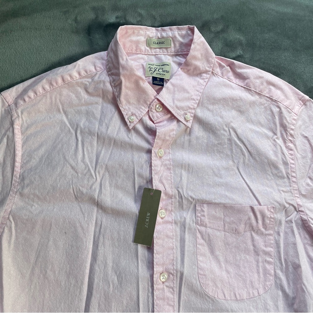J. Crew Light Pink Floral Patterned Button-Up Shirt